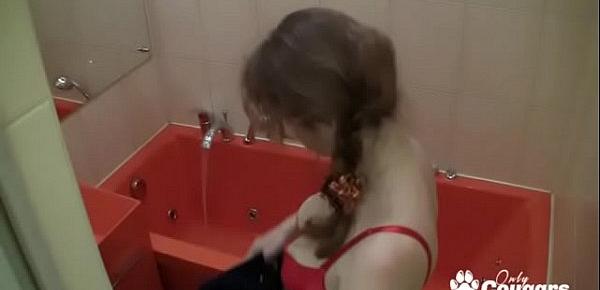  Amateur Caught On Hidden Bathroom Cam Masturbating With Shower Head